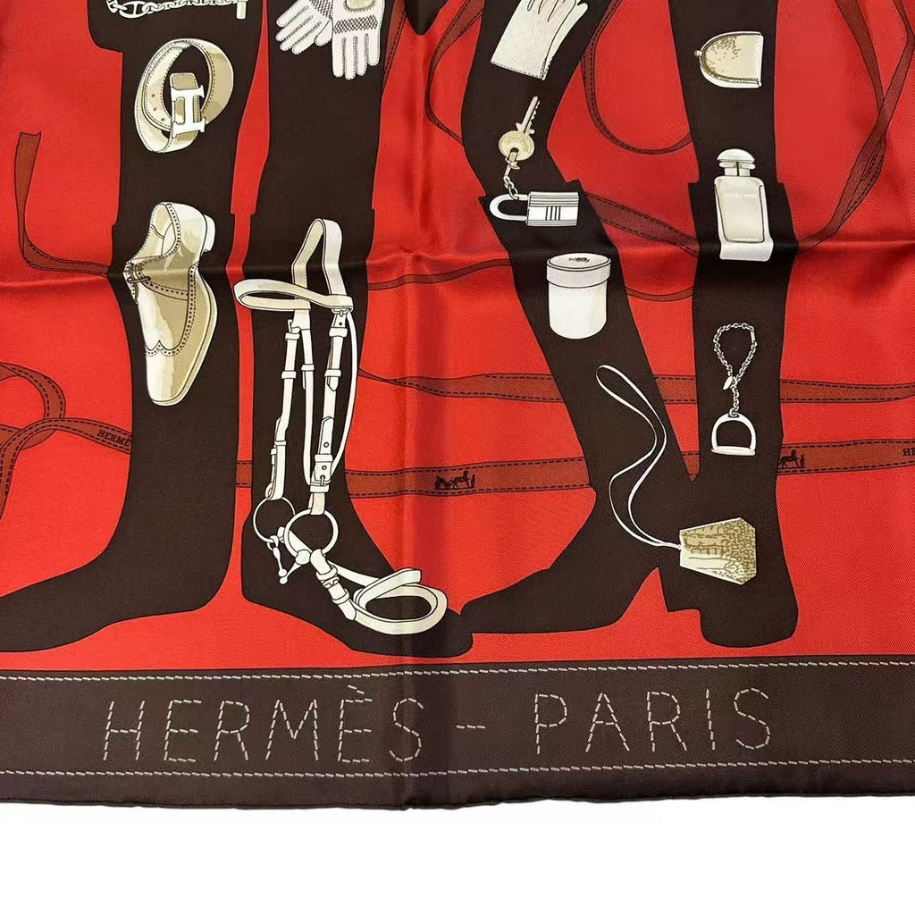 Hermes Scarf Carre 90 Silk Monsieur Et Madame & — view 7