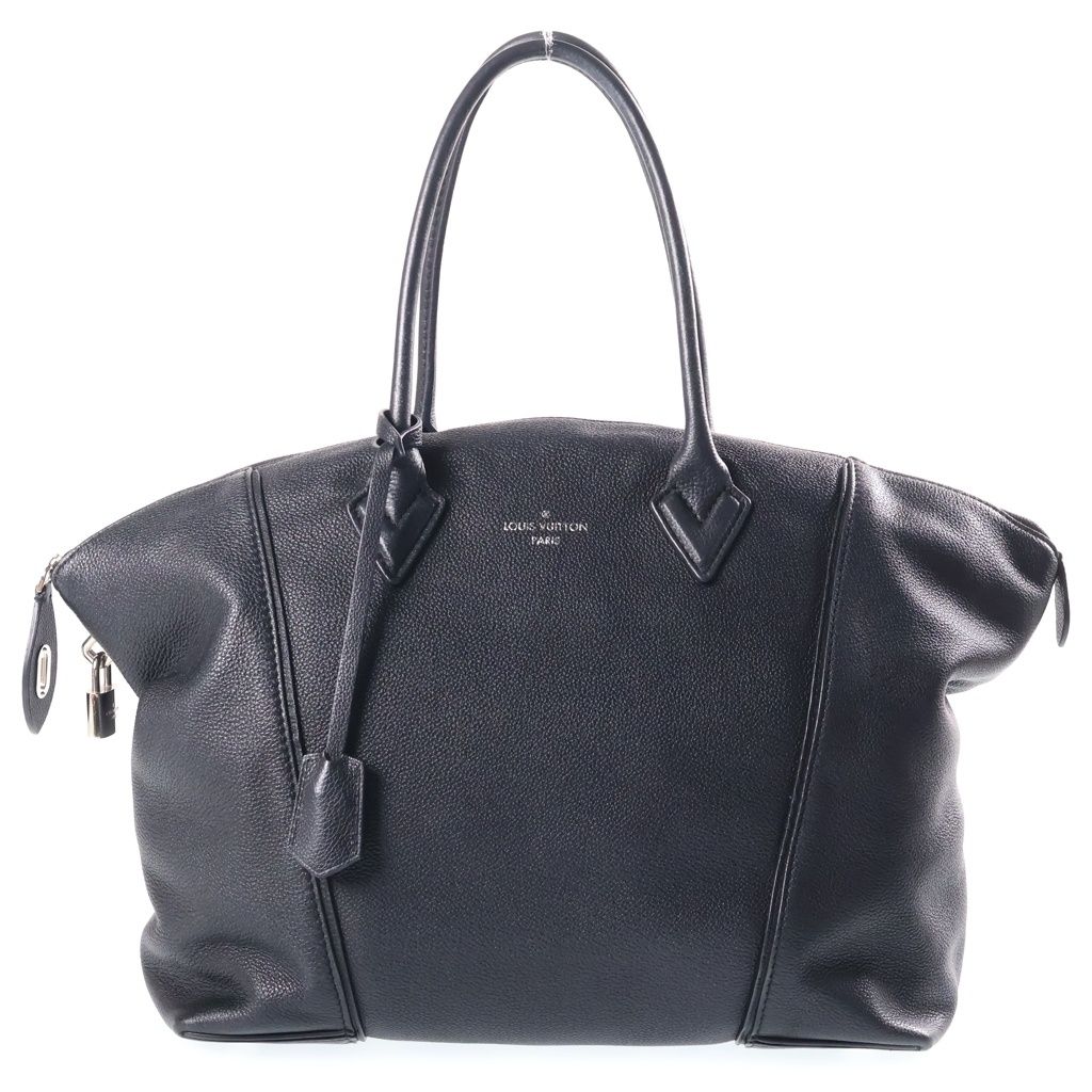 Louis Vuitton Parnassea Lockit MM Leather Handbag Silver Black