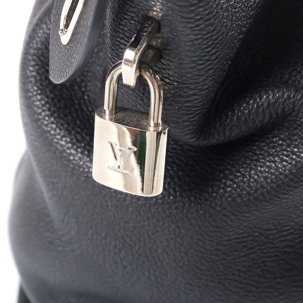 Louis Vuitton Parnassea Lockit MM Leather Handbag Silver Black — view 7