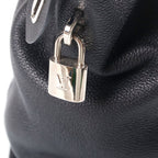 Louis Vuitton Parnassea Lockit MM Leather Handbag Silver Black — view 7