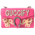 Gucci Dionysus Pearl Flower Embroidery Shoulder Bag Pink Leather