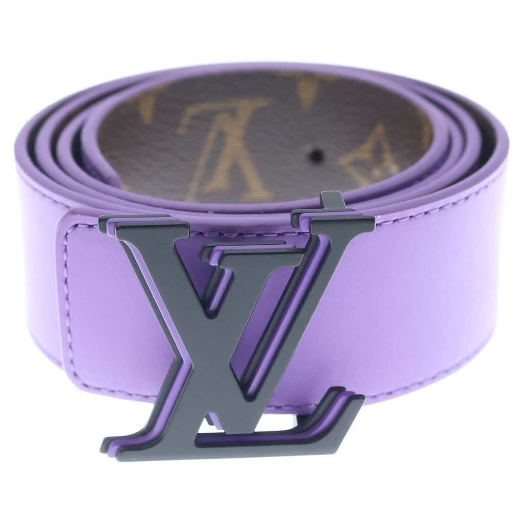 Louis Vuitton Monogram Optic Ceinture Reversible Belt Leather Brown Purple — view 5