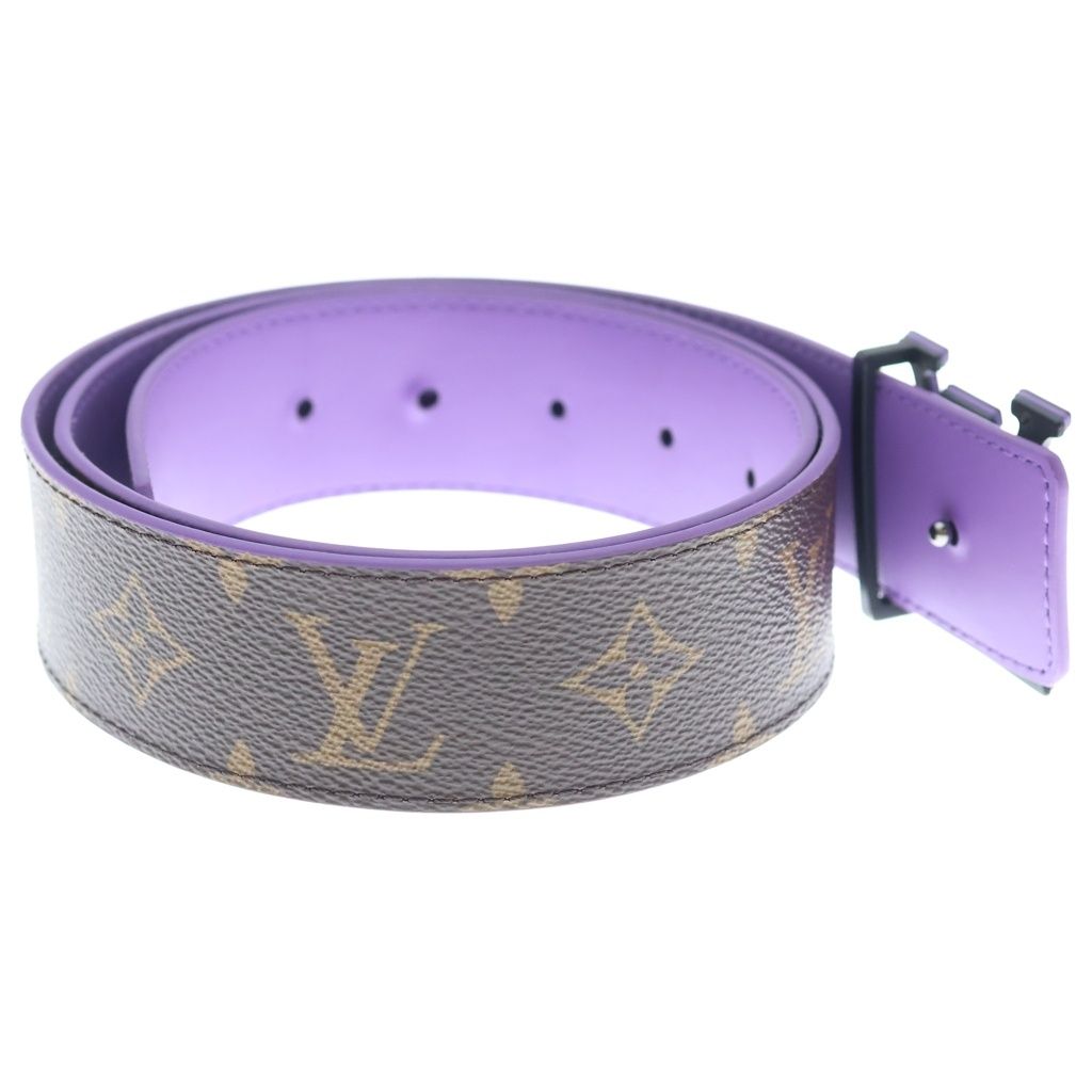 Louis Vuitton Monogram Optic Ceinture Reversible Belt Leather Brown Purple — view 3