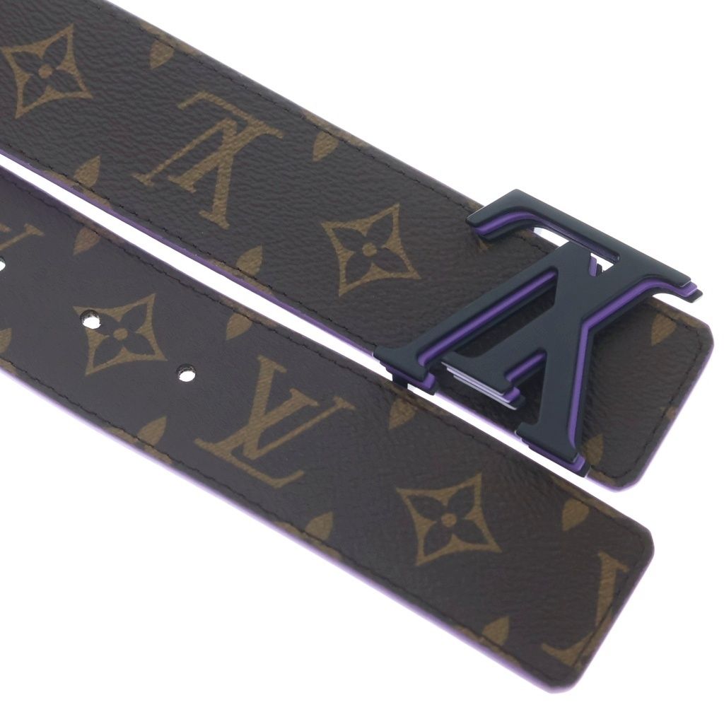 Louis Vuitton Monogram Optic Ceinture Reversible Belt Leather Brown Purple — view 4