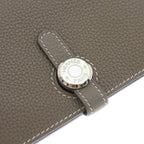 Hermes Dogon Compact Togo Silver Bifold Wallet Etoupe — view 5