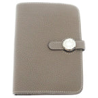 Hermes Dogon Compact Togo Silver Bifold Wallet Etoupe