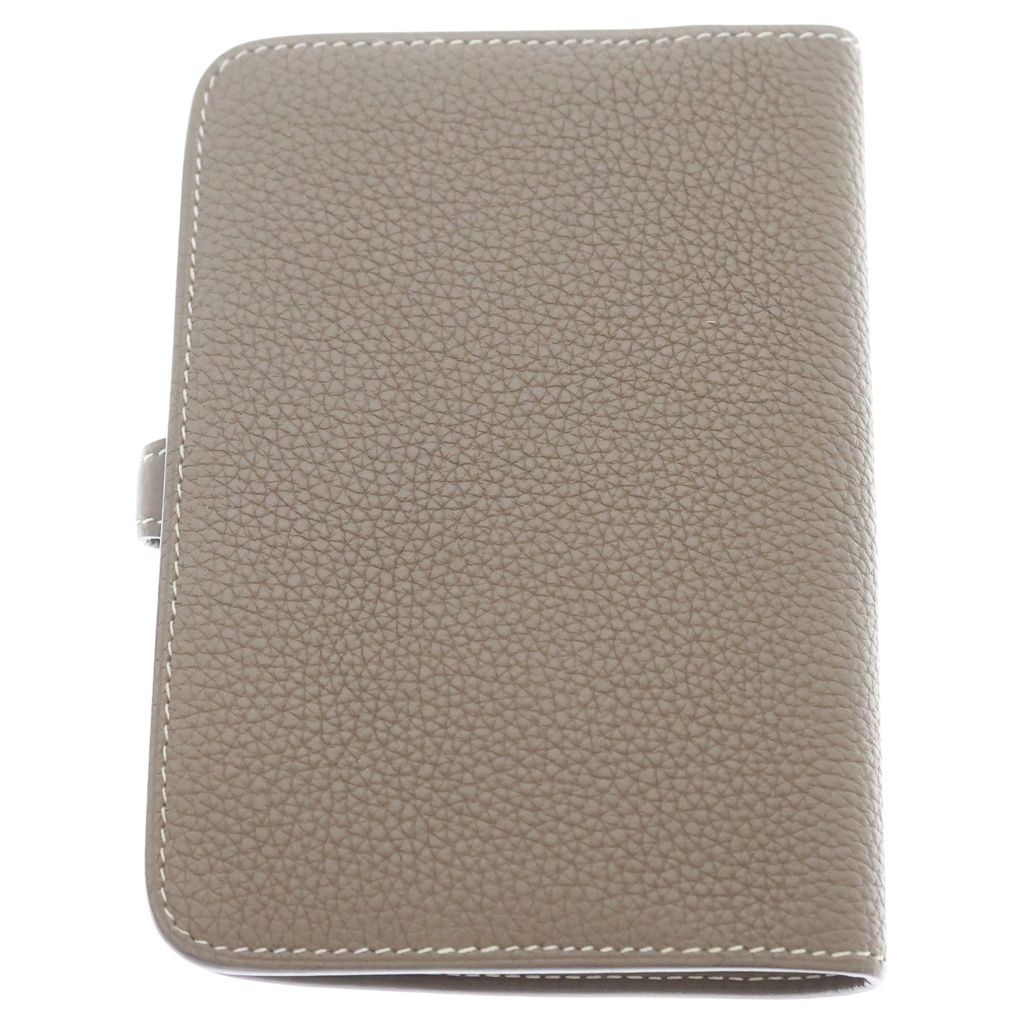 Hermes Dogon Compact Togo Silver Bifold Wallet Etoupe — view 2