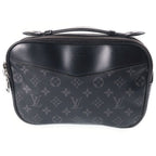 Louis Vuitton Monogram Eclipse Bum Bag Black Leather Silver
