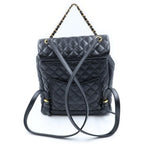 Chanel Quilted CC Logo Backpack Black Gold — view 2