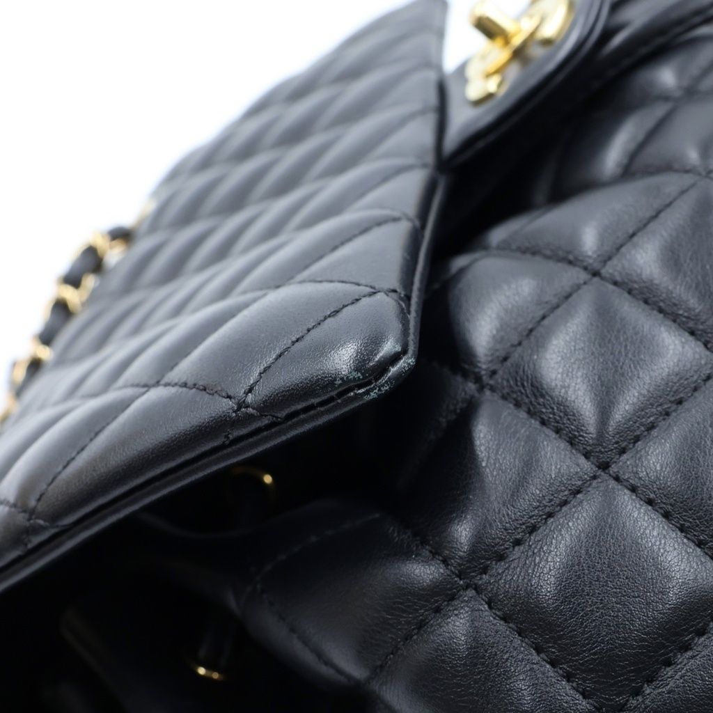 Chanel Quilted CC Logo Backpack Black Gold — view 6