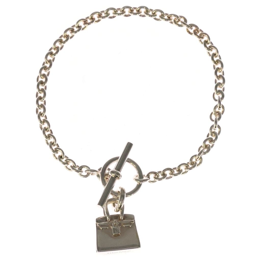 Hermes Amulette Birkin Charm Chain Bracelet Silver