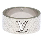 Louis Vuitton Bague Champs-Elysees Monogram Cut Off Ring Silver