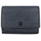 Louis Vuitton Monogram Shadow Victor Wallet Compact Trifold Black Leather