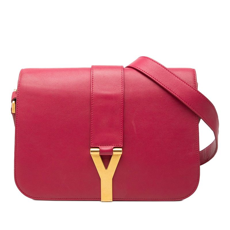 Saint Laurent Line Crossbody Shoulder Bag Pink Leather