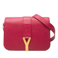 Saint Laurent Line Crossbody Shoulder Bag Pink Leather