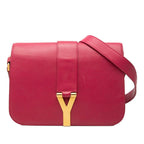 Saint Laurent Line Crossbody Shoulder Bag Pink Leather