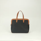 Hermes Escapada Tote Fjord Box Calf Noir Natural Black Brown Gold Handbag