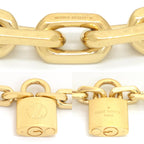 Louis Vuitton Collier LV Edge Cadena Necklace 45.5 Gold Color Metal Padlock — view 7