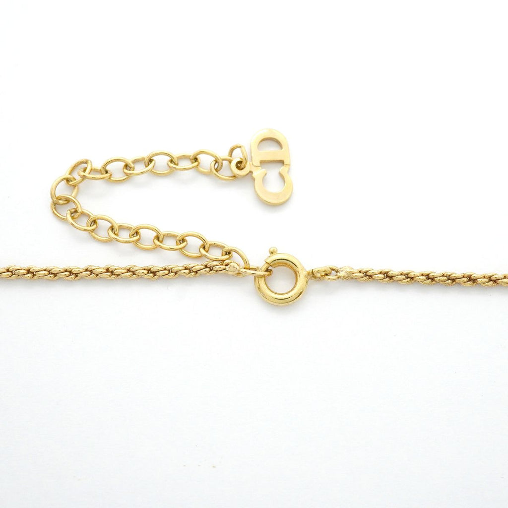 Dior Necklace CD Logo Gold Plated Rhinestone — view 4