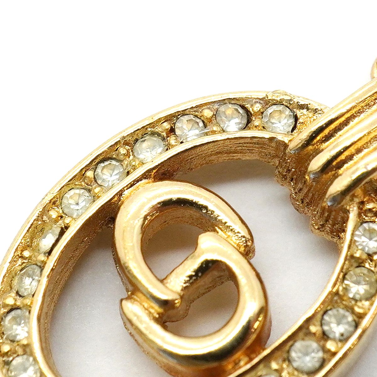 Dior Necklace CD Logo Gold Plated Rhinestone — view 8