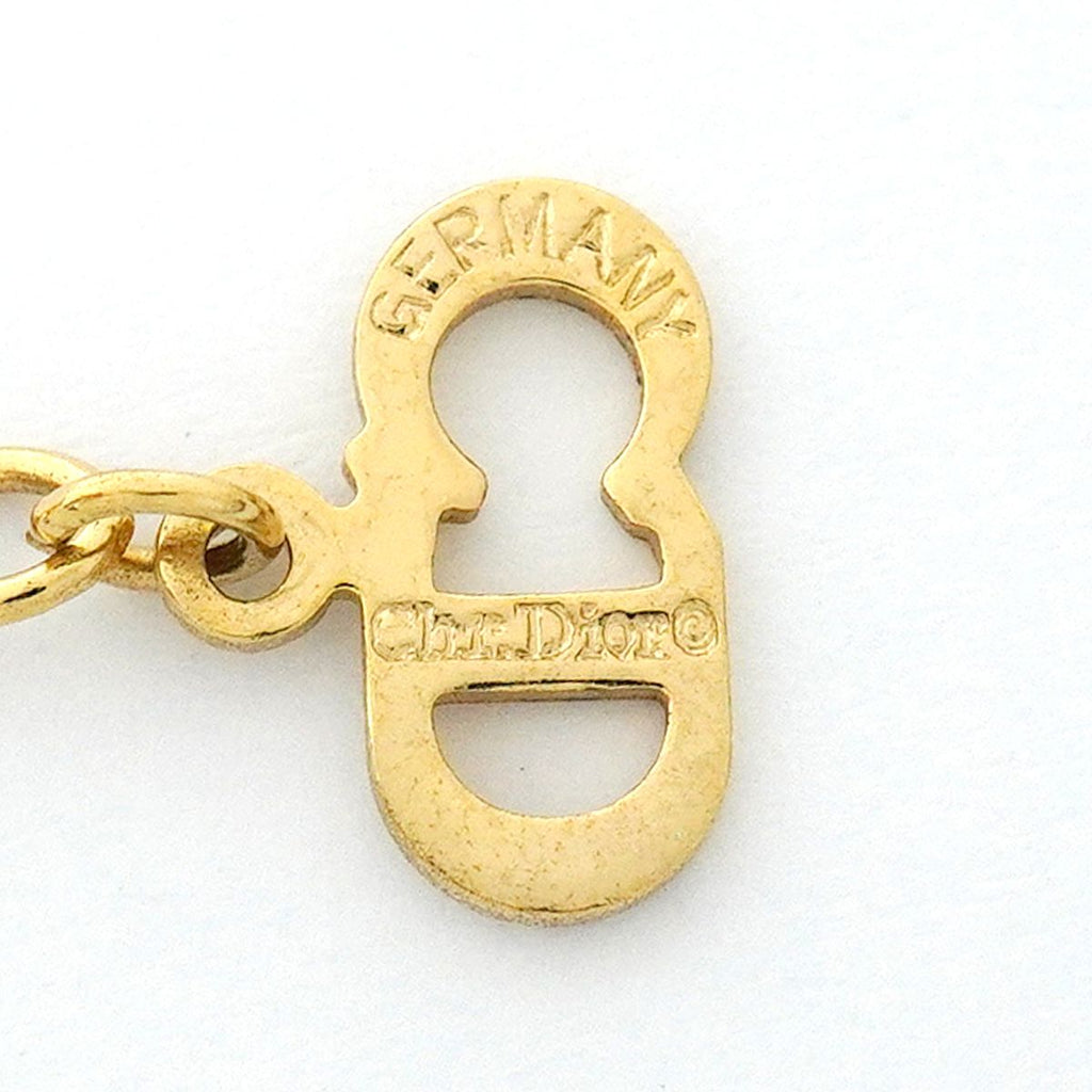 Dior Necklace CD Logo Gold Plated Rhinestone — view 5