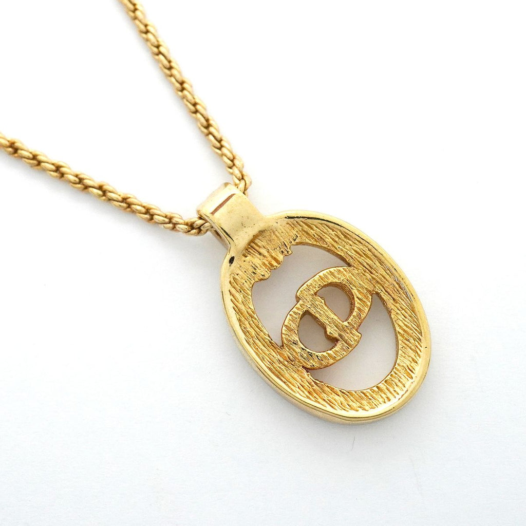 Dior Necklace CD Logo Gold Plated Rhinestone — view 2