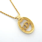 Dior Necklace CD Logo Gold Plated Rhinestone — view 2