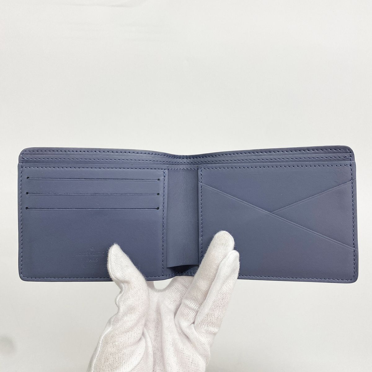 Louis Vuitton Wallet Monogram Shadow Portefeuille Multiple Blue — view 3