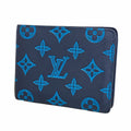 Louis Vuitton Wallet Monogram Shadow Portefeuille Multiple Blue