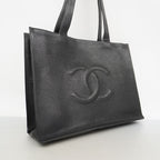 Chanel Tote Bag Caviar Leather Black Gold — view 2