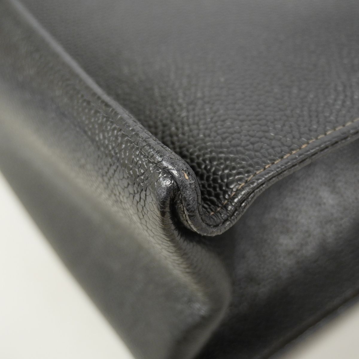 Chanel Tote Bag Caviar Leather Black Gold — view 6
