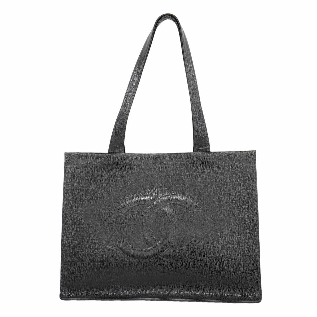 Chanel Tote Bag Caviar Leather Black Gold