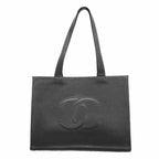 Chanel Tote Bag Caviar Leather Black Gold