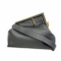 Fendi Shoulder Bag First Leather Black Gold