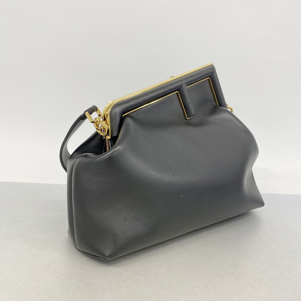 Fendi Shoulder Bag First Leather Black Gold — view 2