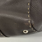Fendi Handbag Selleria Leather Brown Silver — view 7