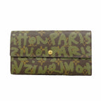 Louis Vuitton Wallet Monogram Graffiti Porte-Monnaie Credit Brown Khaki