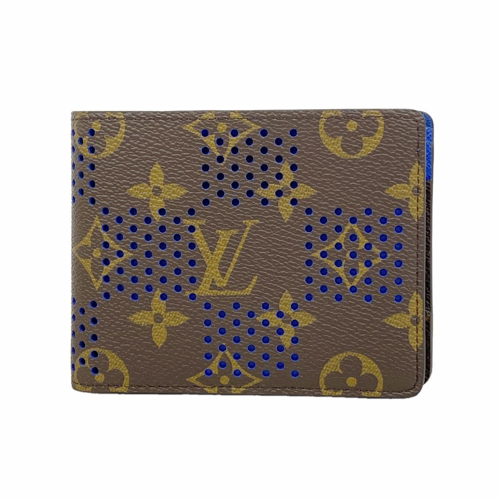 Louis Vuitton Billfold Monogram Portefeuille Multiple Brown Blue Wallet