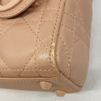 Dior Handbag Cannage Lady Dior Leather Pink Brown 2-Way Bag — view 6
