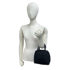 Gucci GG Logo Pattern Canvas Leather Mini Tote Boston Bag Black — view 2