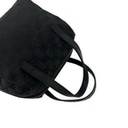 Gucci GG Logo Pattern Canvas Leather Mini Tote Boston Bag Black — view 4