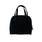 Gucci GG Logo Pattern Canvas Leather Mini Tote Boston Bag Black — view 3