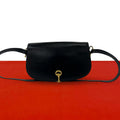 Gucci Vintage Logo Horsebit Leather Mini Shoulder Bag Pochette Black