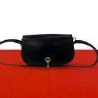 Gucci Vintage Logo Horsebit Leather Mini Shoulder Bag Pochette Black