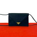 Saint Laurent YSL Logo Leather Mini Shoulder Bag Pochette Navy