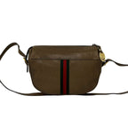 Gucci Vintage Sherry Line GG Logo Leather Mini Shoulder Bag Pochette Brown — view 3