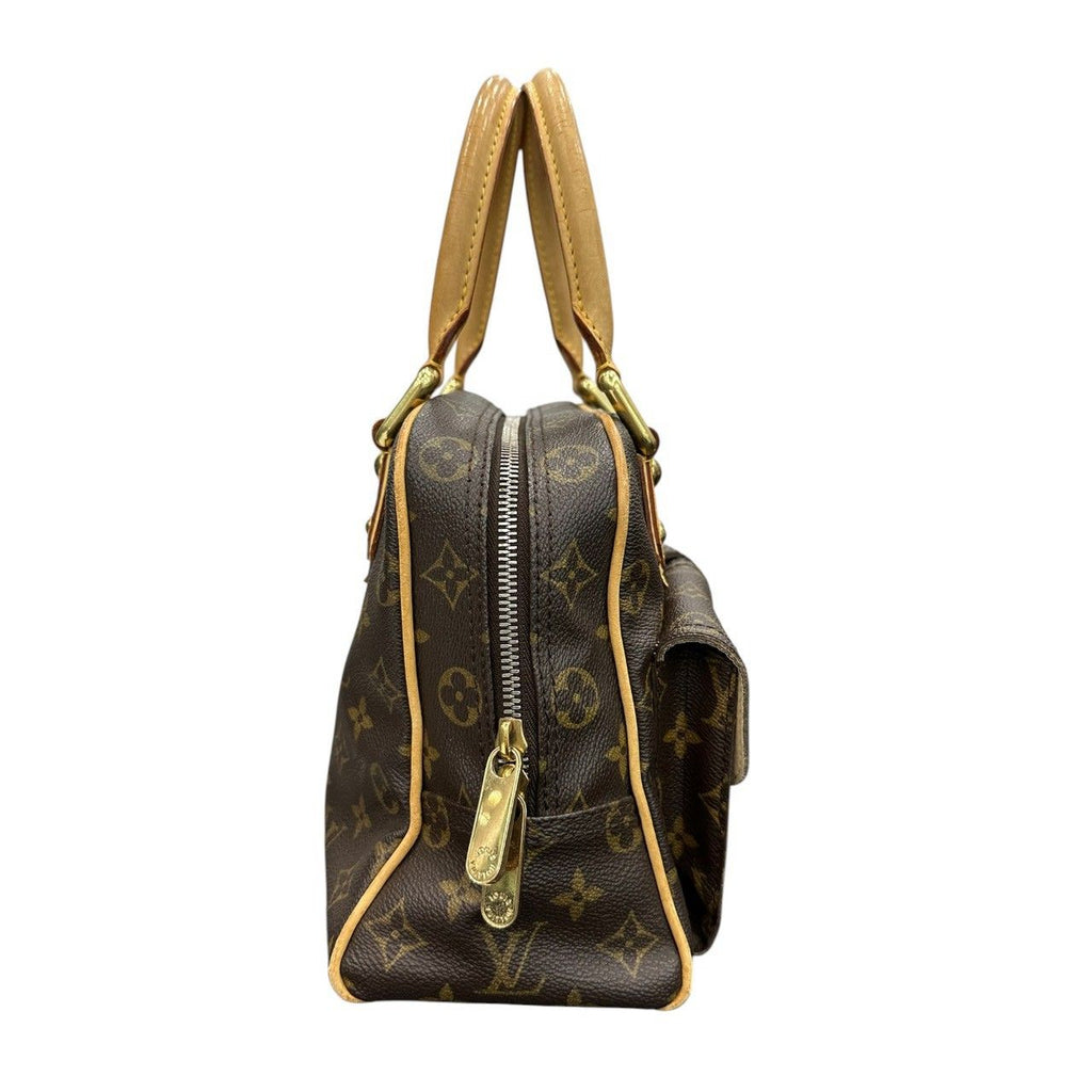 Louis Vuitton Monogram Manhattan PM Brown Gold Leather Handbag — view 4