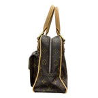 Louis Vuitton Monogram Manhattan PM Brown Gold Leather Handbag — view 3
