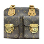 Louis Vuitton Monogram Manhattan PM Brown Gold Leather Handbag — view 7