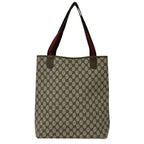 Gucci Vintage Sherry Line GG Logo Pattern Leather Tote Shoulder Bag Brown — view 3